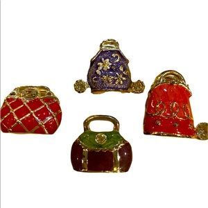 Nicole Miller Purse Place Card Business Card Holders Set of Four